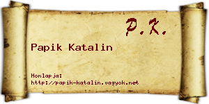 Papik Katalin névjegykártya